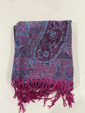 New | Limited Edition: Rose Pink/Ice Blue Pastel Multicolor Pashmina Shawl